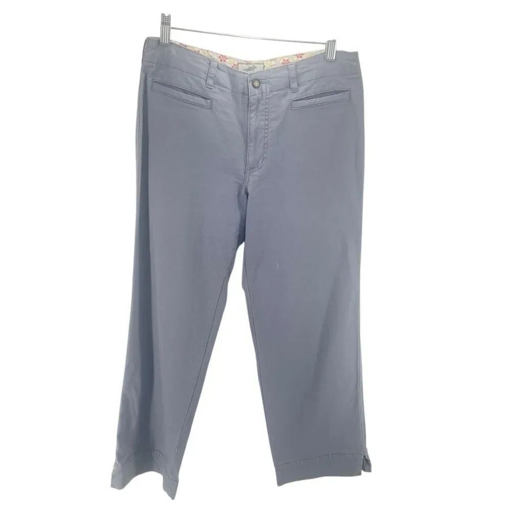 Horny Toad Women's Zip Fly Cotton Blend Stretch Cropped Capri Pants Gray Size 6